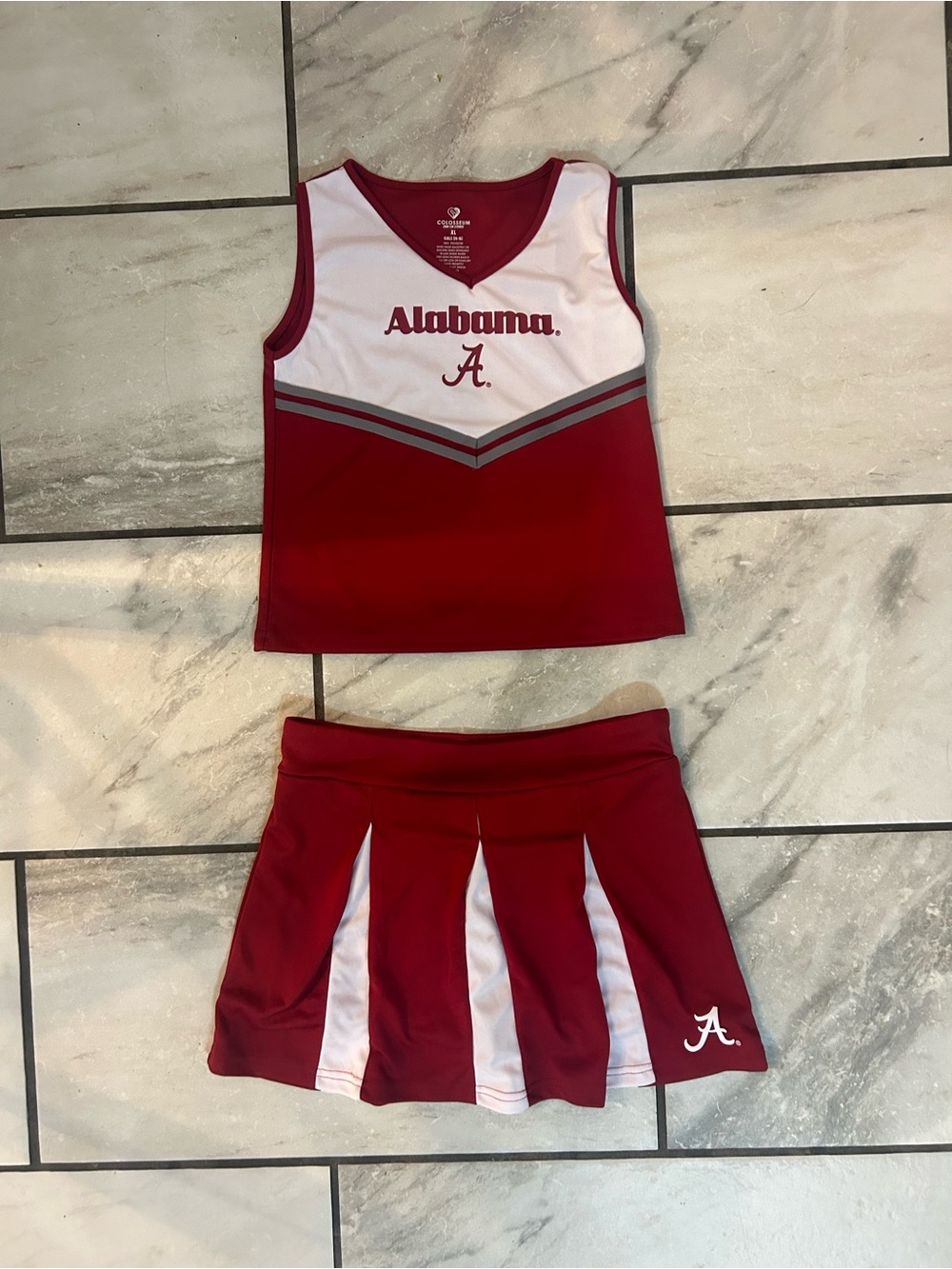 Colosseum Alabama Cheer Set in Crimson & White Girls XL (14-16)